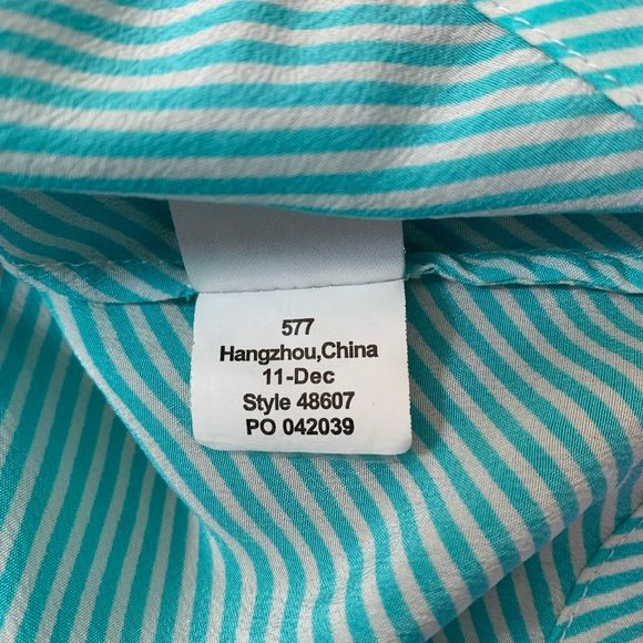 Lilly Pulitzer Silk Striped Moxy Top Blouse Size Small Blue White Style 48607 - Picture 9 of 10